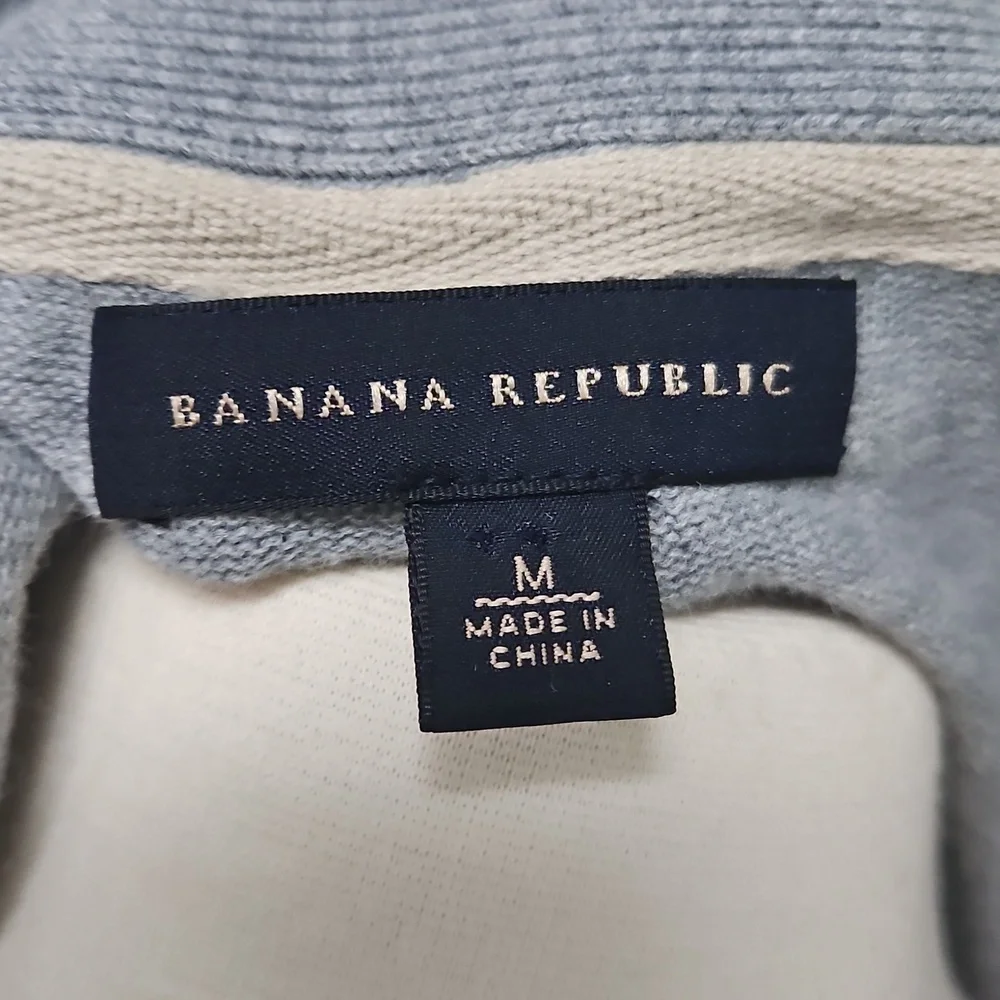 Banana Republic Cardigan Zip-Up Layering Grey Gray Unisex Size Medium